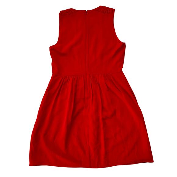 Madewell Red Silk Sleeveless Knee Length Dress 6 Holiday Cocktail Valentines - Picture 2 of 11